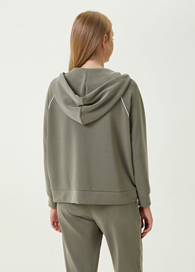 Beymen Club Olive Hooded Contrast-Trimmed Sweatshirt - 6