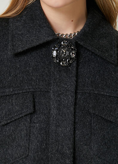 Beymen Club Antrasit Oversize Yün Ceket - 5