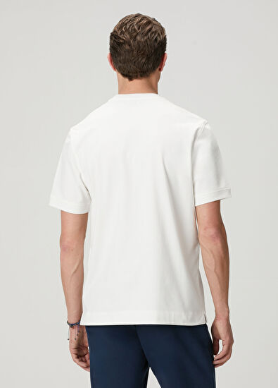 Beymen Club Kırık Beyaz Relax Fit Lycralı Pike -Tshirt - 5