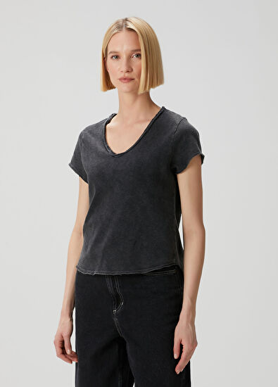 American Vintage Siyah T-shirt - 3