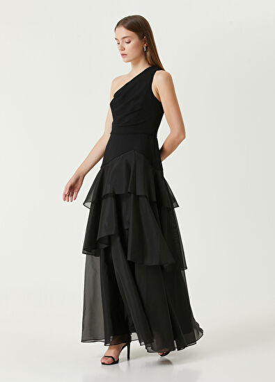 Siyah Maksi Abiye Elbise - Görsel 4