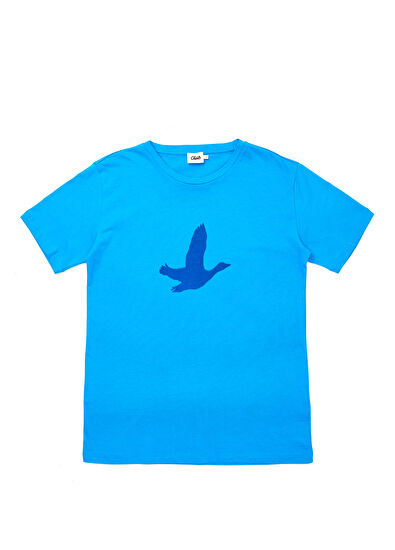 Beymen Club Mavi Bisiklet Yaka Tonal Logolu T-shirt - 7