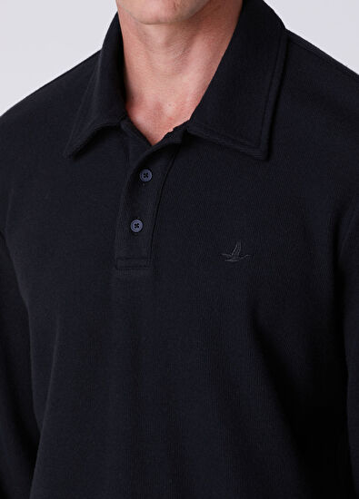 Beymen Club Comfort Fit Navy Blue Polo Sweatshirt - 6