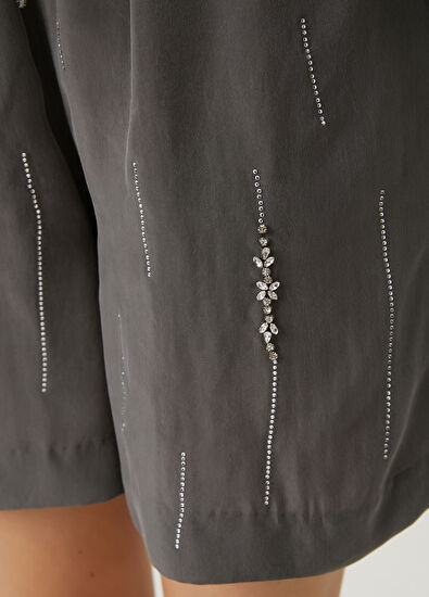 Beymen Club Anthracite flowing stone cupro shorts - 5