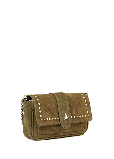 Beymen Club Khaki Women's Suede Crossbody Bag - 3
