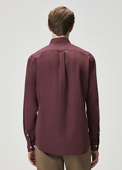 Beymen Club Comfort Fit Plum Gabardine Texture Shirt - 5