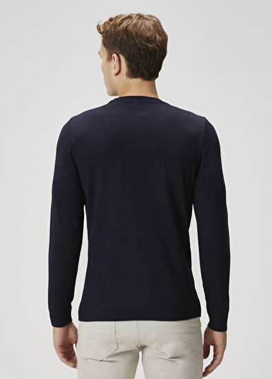 Beymen Club Lacivert Logo Nakışlı Kazak - 4