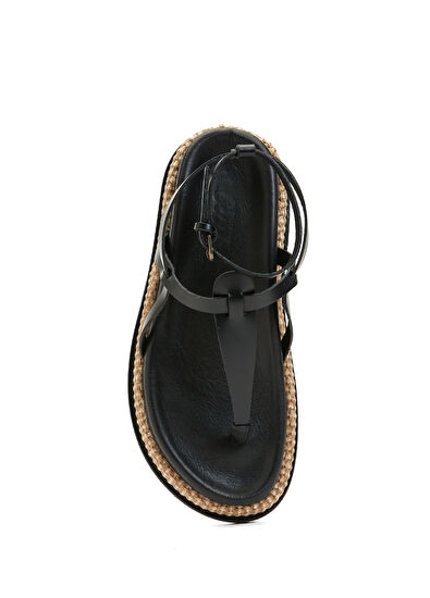 Beymen Club Siyah Kadın Deri Sandalet - 4