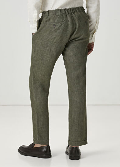 Beymen Club Khaki Linen Trousers - 3