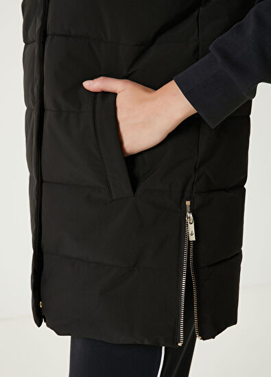 Beymen Club Black Hooded Puffer Vest - 5