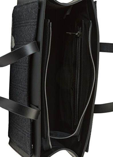 Beymen Club Black Plaid Women's Shopping Bag - 5