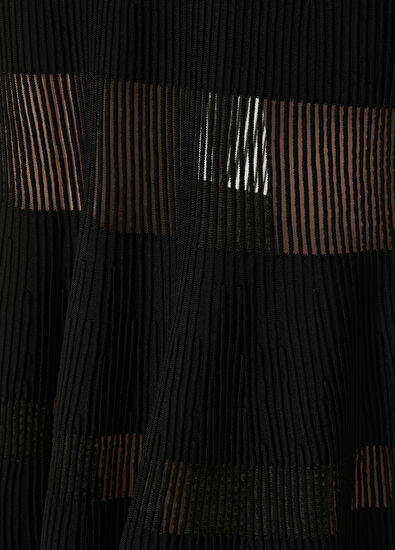 Beymen Club Siyah Transparan Detaylı Midi Triko Elbise - 5