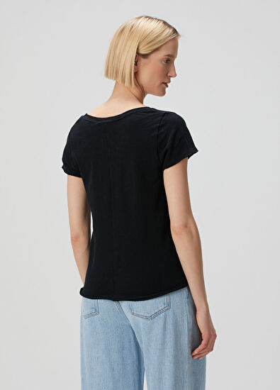 American Vintage Siyah T-shirt - 4