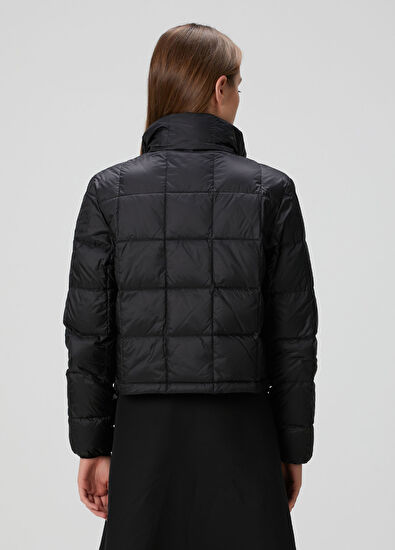 Jarcieu Siyah Crop Puffer Mont - Görsel 7