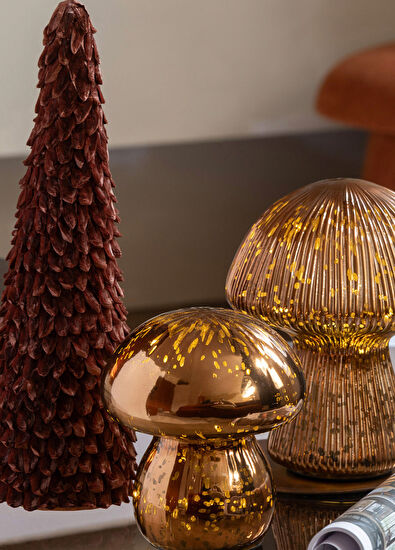 Chakra Bigo Dark Brown Led Mushroom Decorative Object - 3