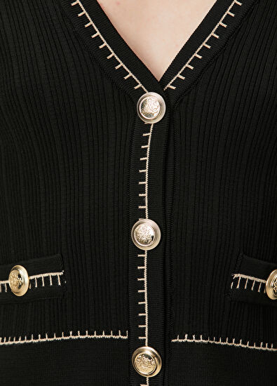 Beymen Club Black Line Textured Cardigan - 6