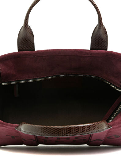 Medium Tote Bordo Kadın Deri Alışveriş Çantası - Görsel 6