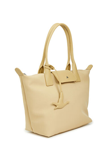Beymen Club City Medium Beige Women's Shopping Bag - 3