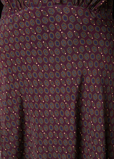 Beymen Club Plum Patterned Maxi Shirt Dress - 7