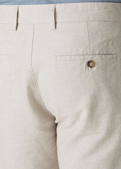 Beymen Club Bej Keten Karışımlı Klasik Pantolon - 5