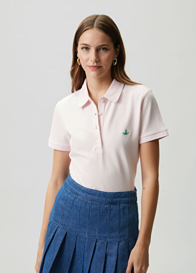 Beymen Club Açık Pembe Kontrast Logolu Polo T-shirt - 5