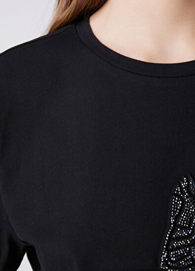 Beymen Club Siyah Hotfix Logolu T-shirt - 7