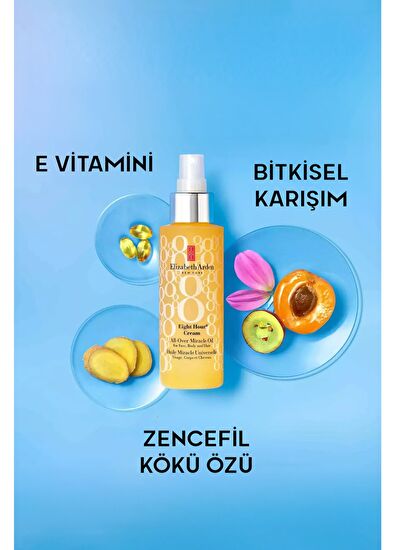 Elizabeth Arden Eight Hour All-Over Miracle Oil Çok Amaçlı Besleyici Vücut Yüz ve Saç Bakım Yağı 100  ml - 3