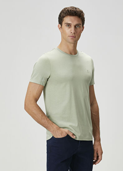 Beymen Club Aqua Green Basic T-Shirt - 3