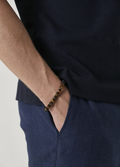 Beymen Club Siyah Doğal Taşlı Erkek Bileklik - 5