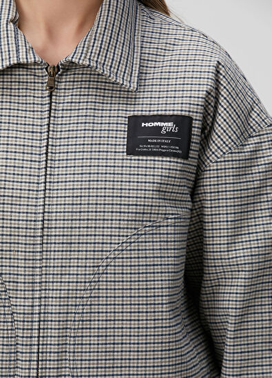 Hommegirls Grey Gingham Jacket - 5
