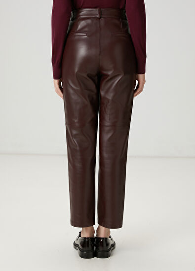 Beymen Club Bordo Deri Pantolon - 6