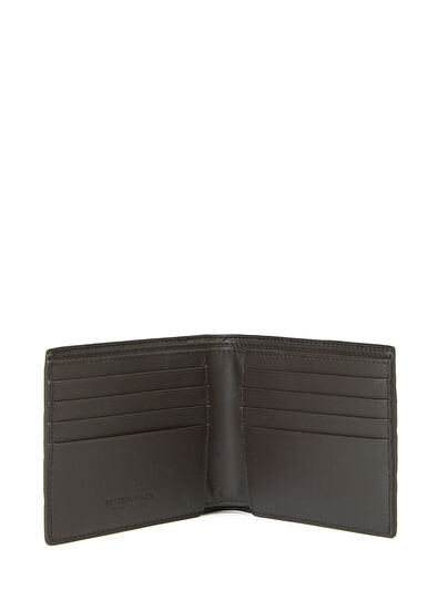 Intrecciato Siyah Kahverengi Erkek Deri Cüzdan - Görsel 5