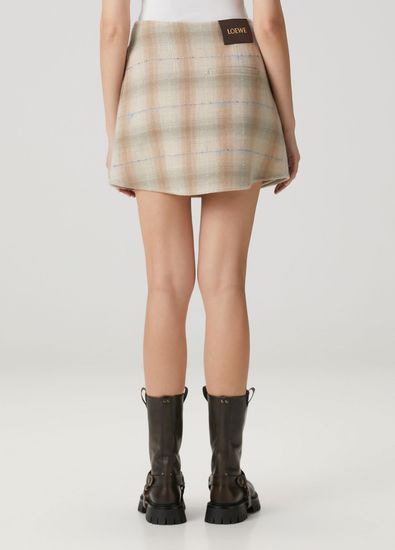 Loewe Beige Mini Wool Skirt - 4