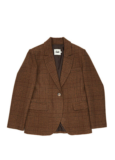 Beymen Club Kahverengi Ekoseli Yün Ceket - 7