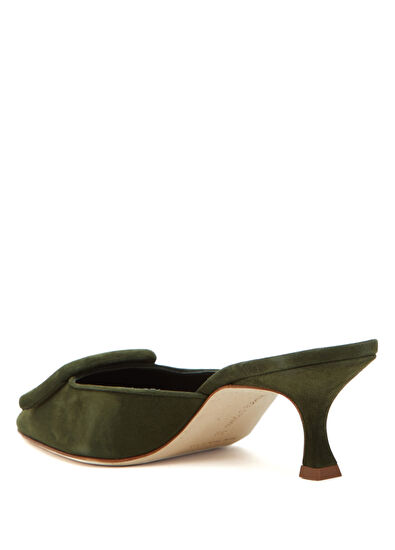 Maysale Haki Kadın Süet Terlik - Görsel 4