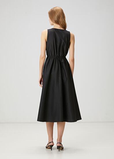 Beymen Club Siyah Midi Elbise - 5