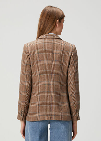 Lauren Ralph Lauren Taba Ekoseli Yün Ceket - 4