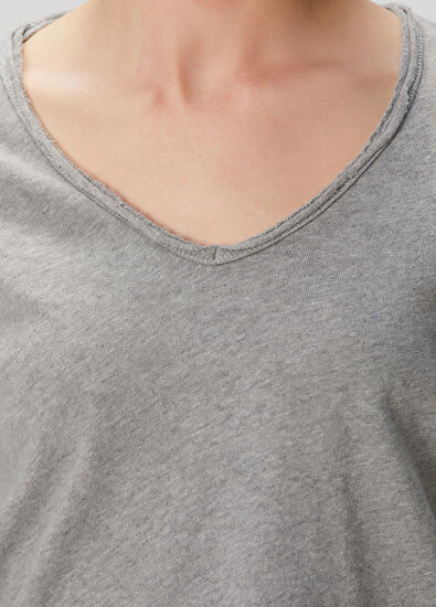 American Vintage Gri Uzun Kol T-shirt - 5
