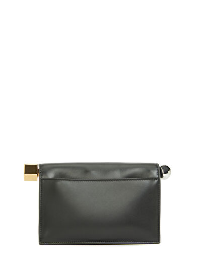 The Small Rond Carré Siyah Kadın Deri El Portföyü - Görsel 5