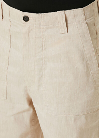 Michael Kors Bej Keten Bermuda - 4