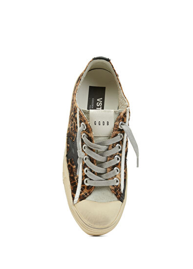 V Star Leopar Desenli Kadın Deri Sneaker - Görsel 6