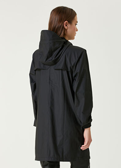 Long Storm Breaker Siyah Yağmurluk - Görsel 6