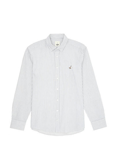 Beymen Club Comfort Fit Haki Çizgi Desenli Gofreli Gömlek - 7