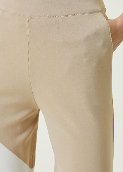 Beymen Club Bej Beyaz Bloklu Triko Pantolon - 4