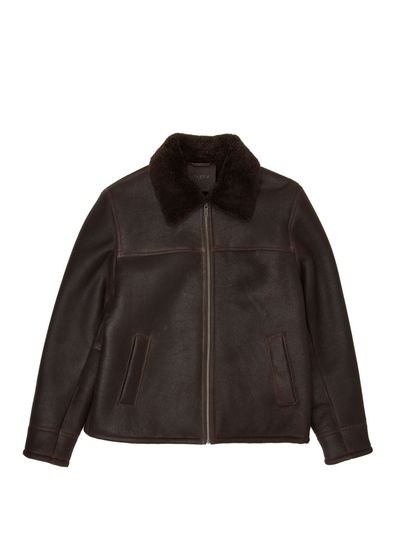 Beymen Club Koyu Kahverengi Shearling Yaka Deri Mont - 5