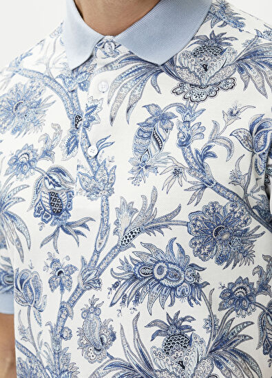 Etro Blue White Polo Ethnic Print Sweatshirt - 5