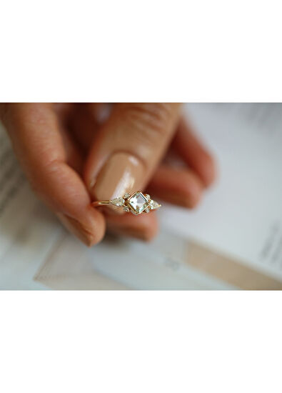 Blue Way 14 Ayar Sarı Altın Kadın Yüzük - Görsel 5