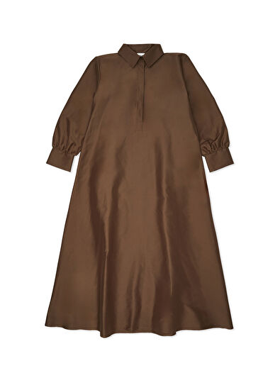 Beymen Club Kahverengi Maksi Gömlek Elbise - 7
