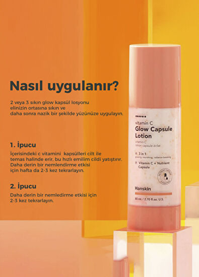 Hanskin Vitamin C Glow Capsule Lotion Moisturizing Radiant Vitamin C Capsule Lotion 80 ml - 3