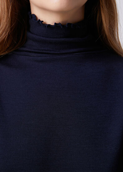 Beymen Club Lacviert Basic Wool Thin T-Shirt - 6